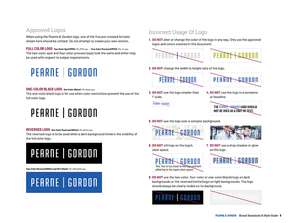 Pearne Style Guide - Page 6 - Logo Usage